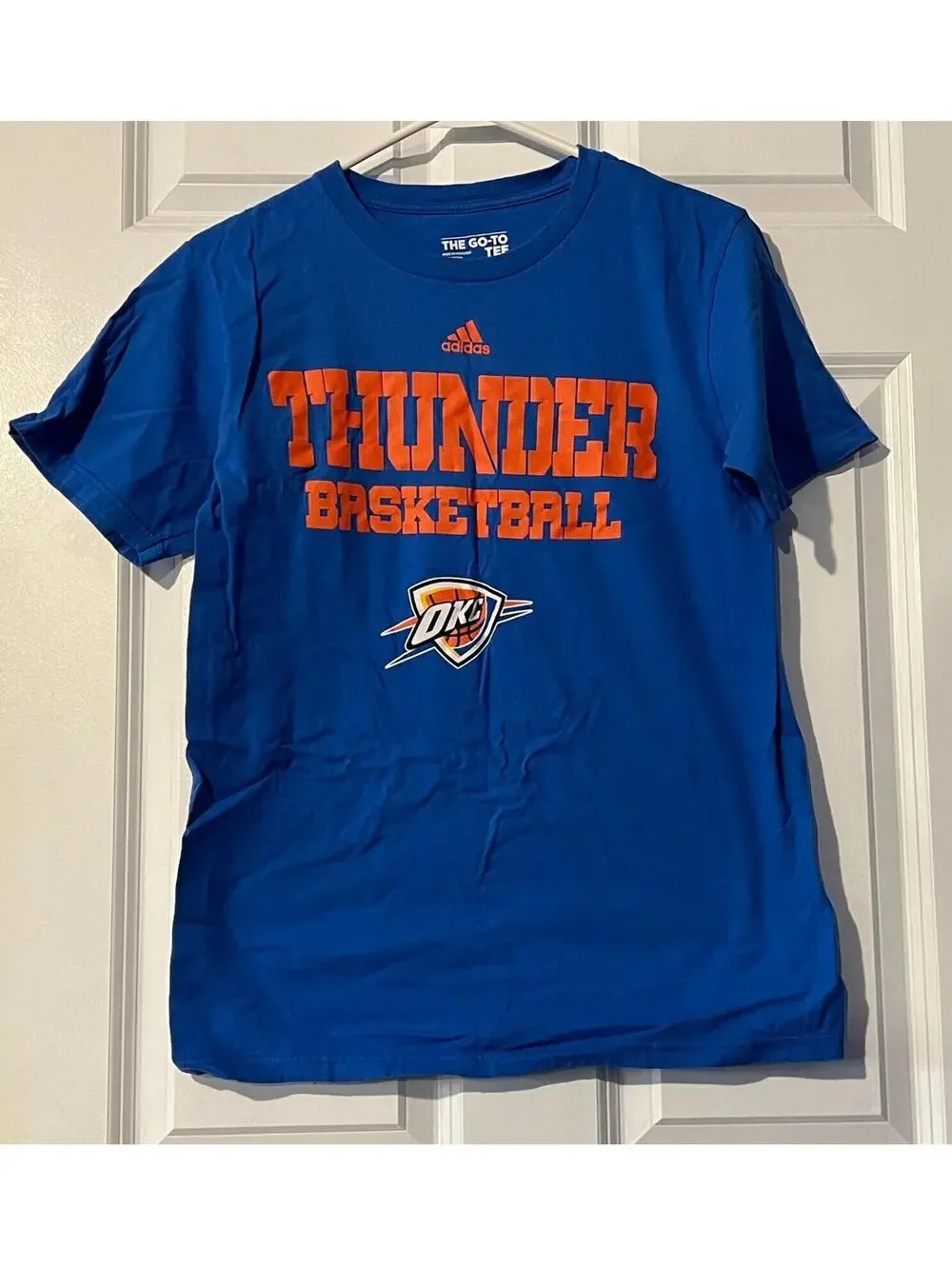 Oklahoma City Thunder Adidas NBA Climalite Blue T Shirt Men's Medium